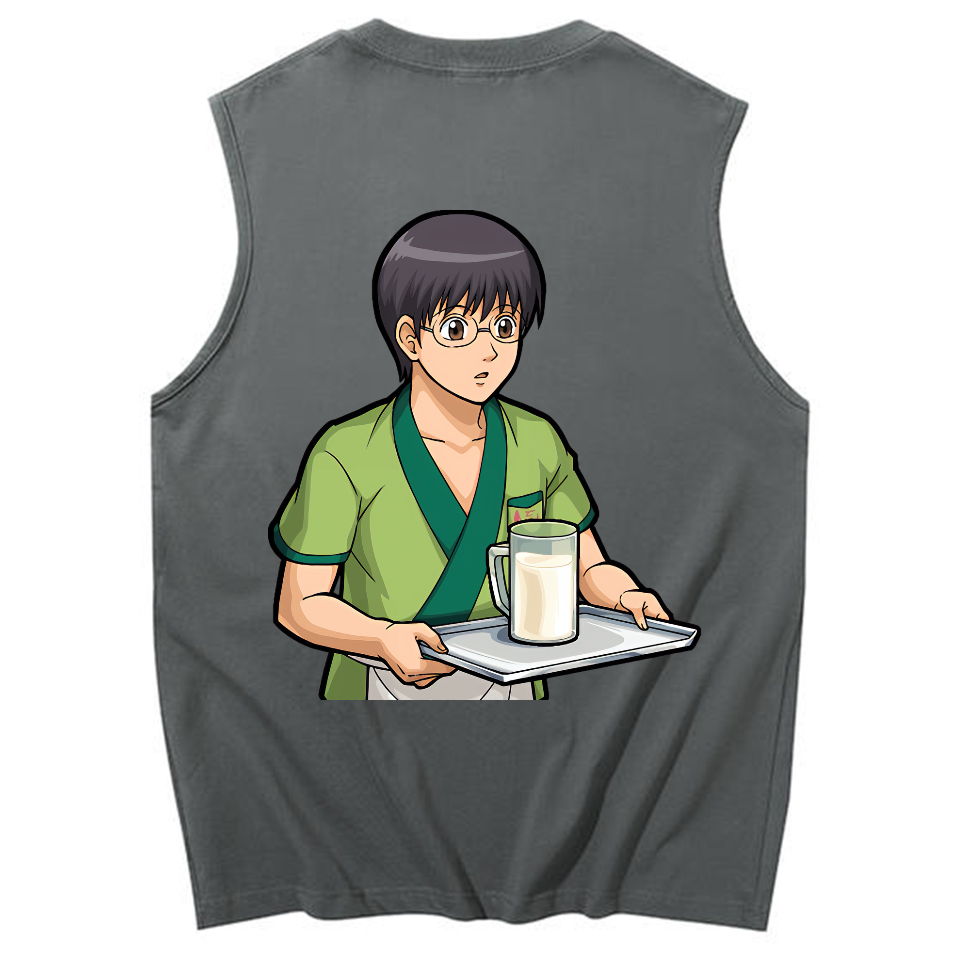 （画像用） ぎんたま 坂田銀時（さかたぎんとき） 神楽 志村新八（しむら しんぱち） GINTAMA Sakata Gintoki Kagura Shimura Shinpachi コットン100％タンクトップ（背面プリント）